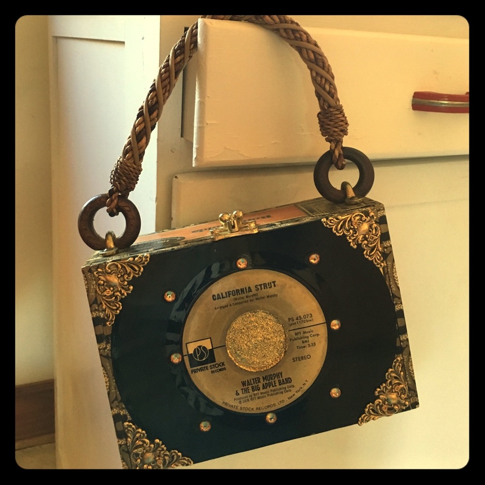 Handmade cigar box purse by Elaine Laurent
