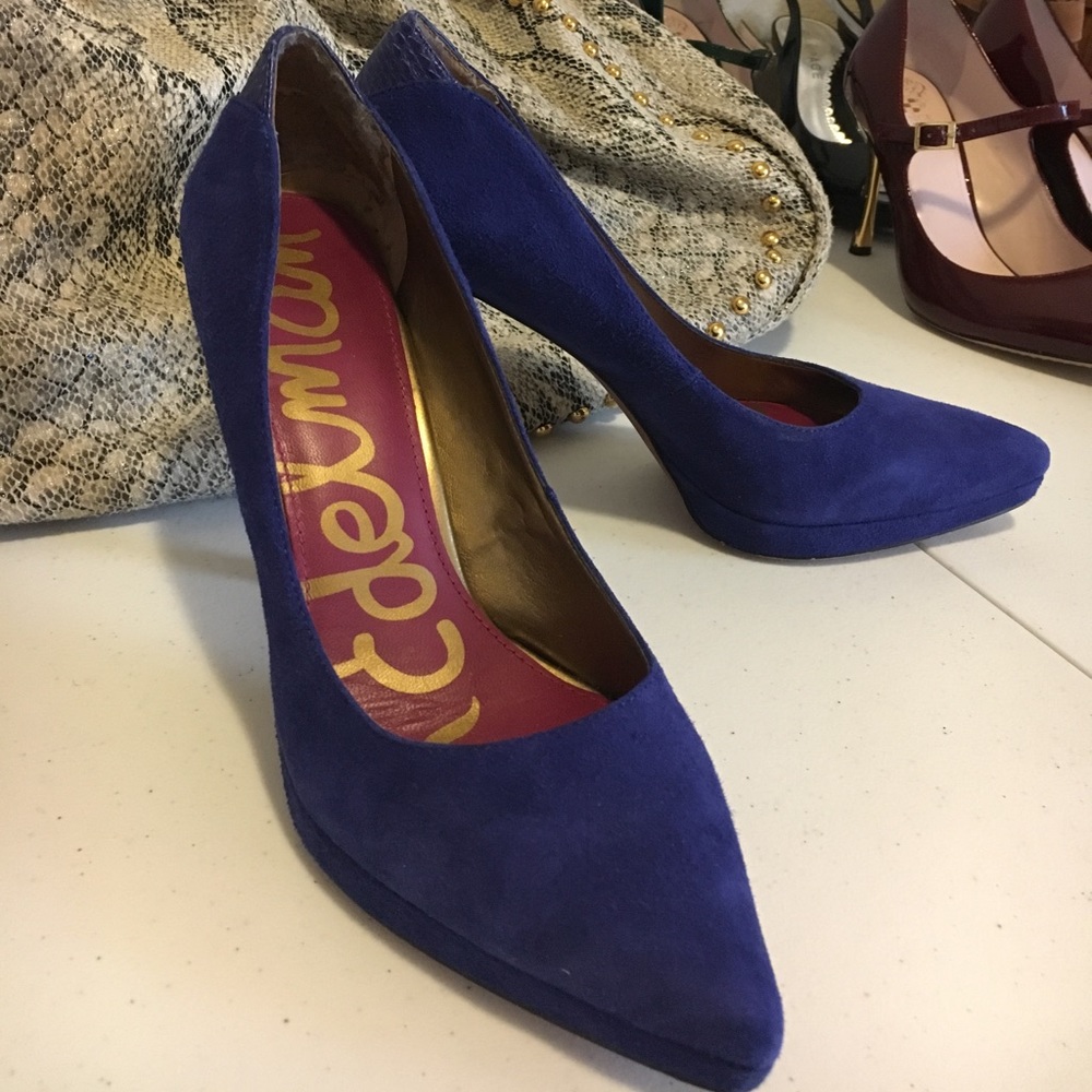 Sam Edelman heel. Royal Blue suede!Slight platform