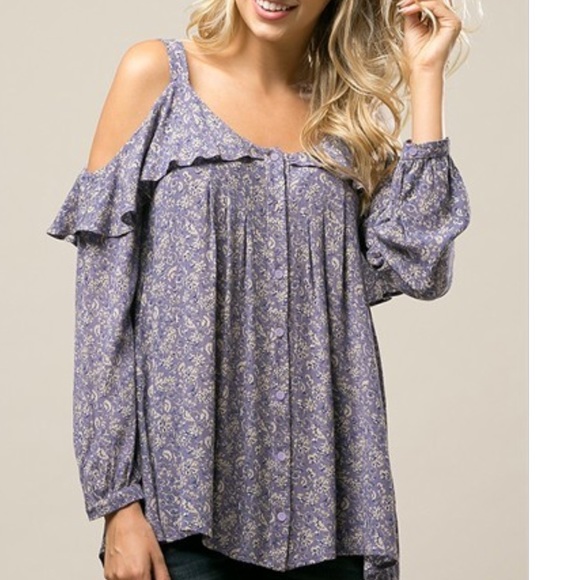 Cold Shoulder Blouse Small - Picture 2 of 3