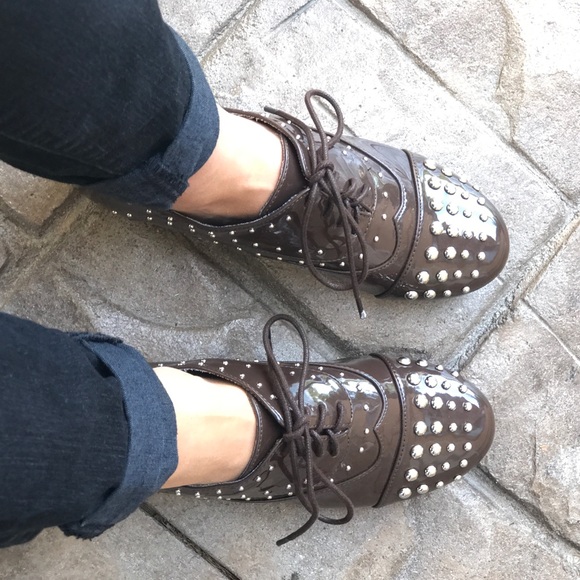 Dolls Kill Rhinestone Studded Oxfords - Picture 2 of 8