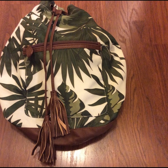 Xhilaration Handbags - Palm print bucket bag/back pack.