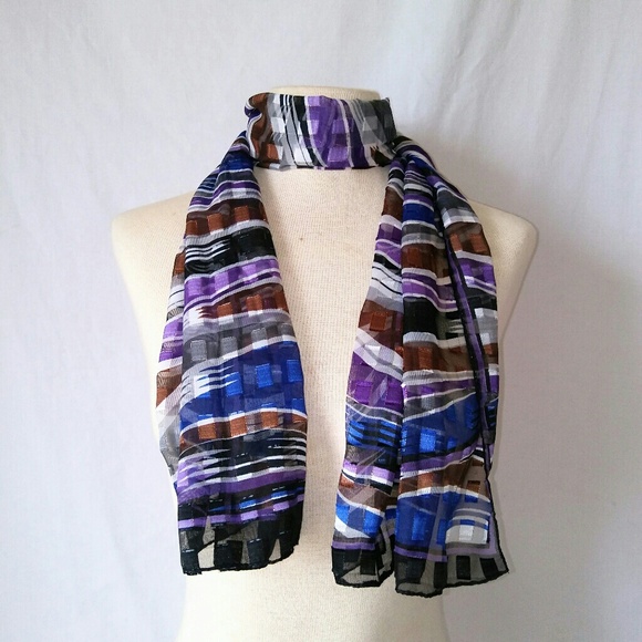 💜 Silky Striped Scarf #hundredsofscarves - Picture 2 of 5