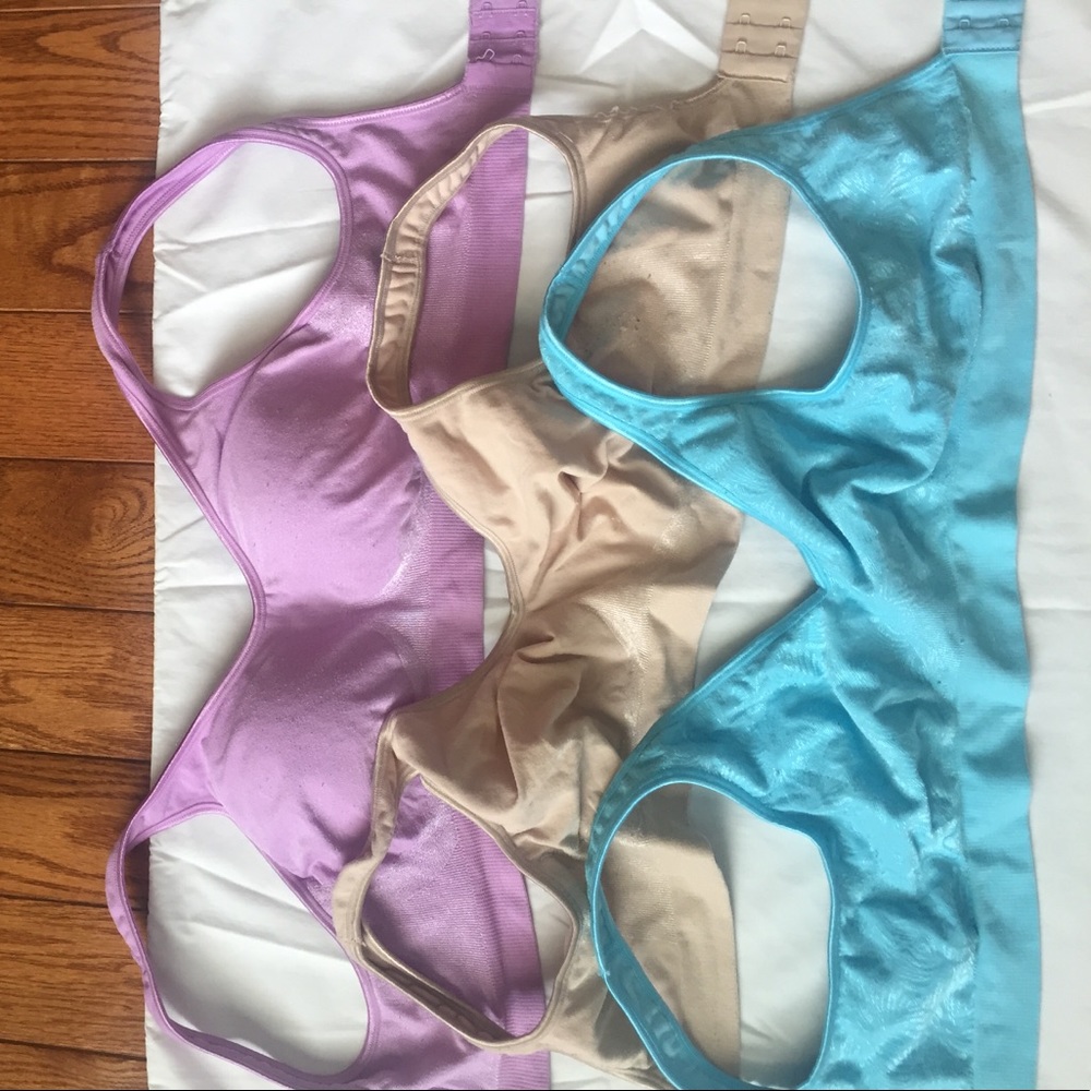 Lot of 3 Used Bali Comfort Revolution Bras- S