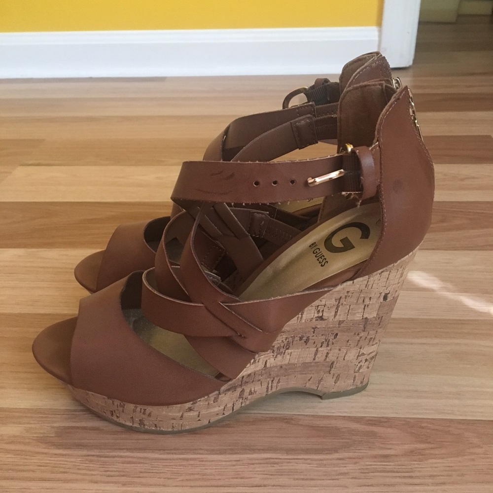 G By Guess Brown Wedges - image 1