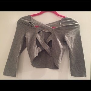 Gray crop top. Never worn. NWOT size small
