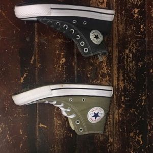 Two pairs of High top Converse