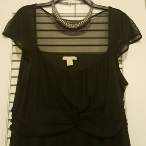 Black formal dress and necklace