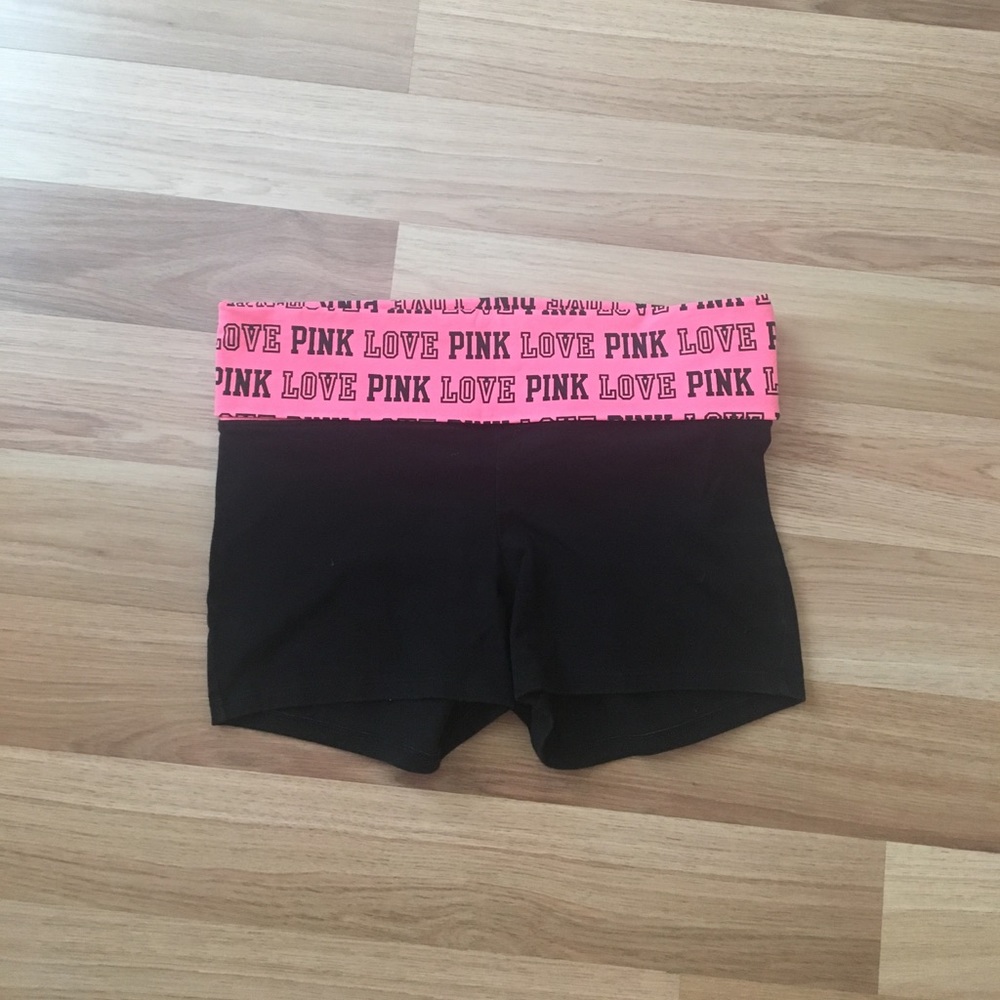 Pink yoga shorts spandex