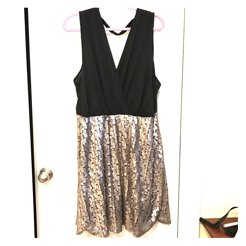Torrid Silver Sequin Cocktail Dress