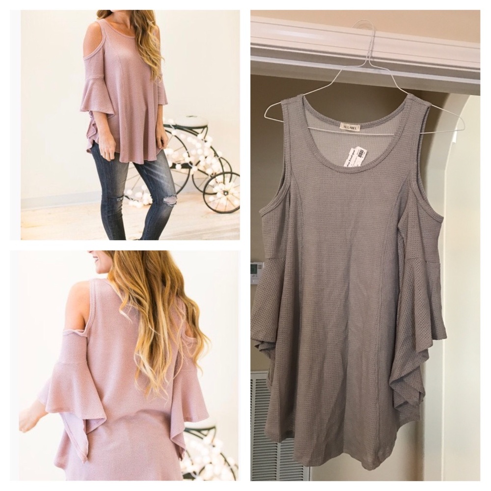 Waffle Knit Flare Top