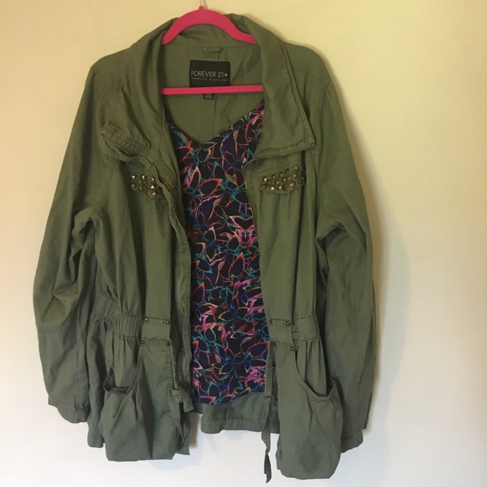 Plus size olive jacket, size 1X, forever 21+