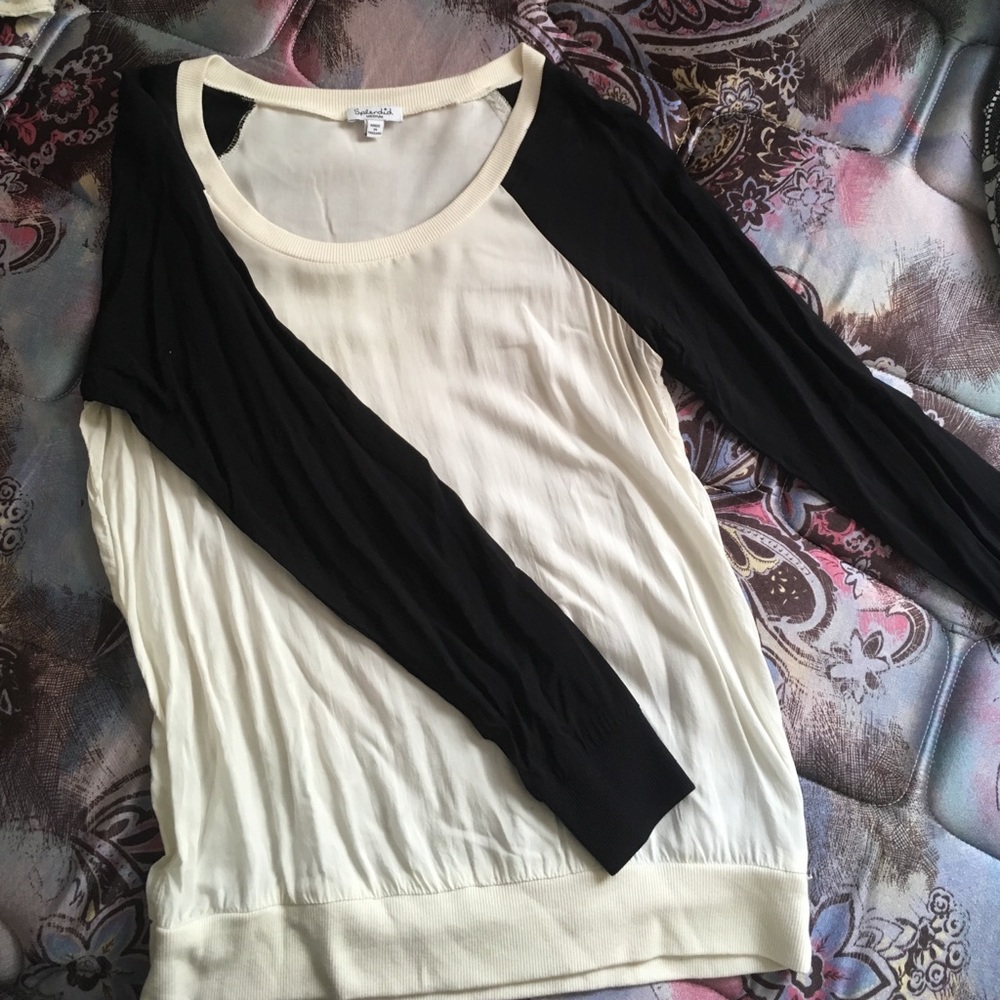 Black and cream/off white long sleeve