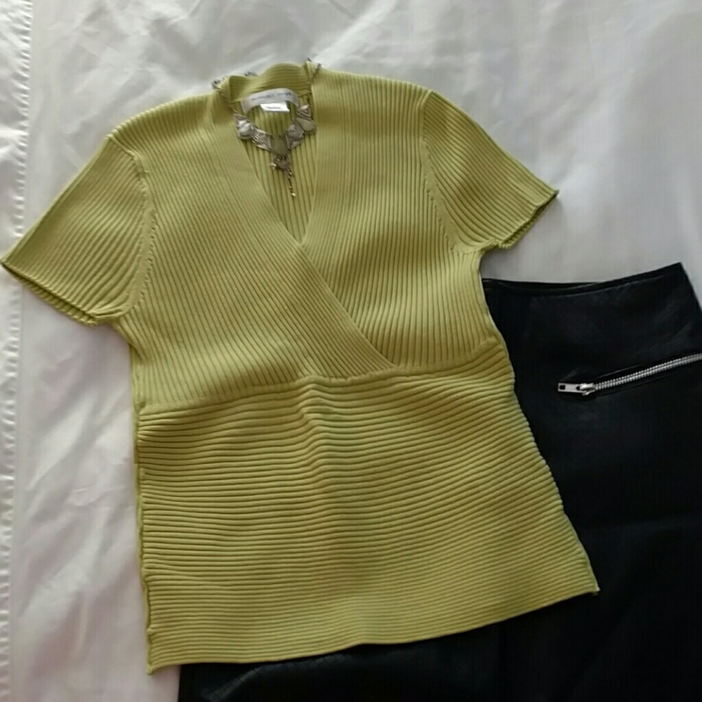 August Silk Short-Sleeve Sweater