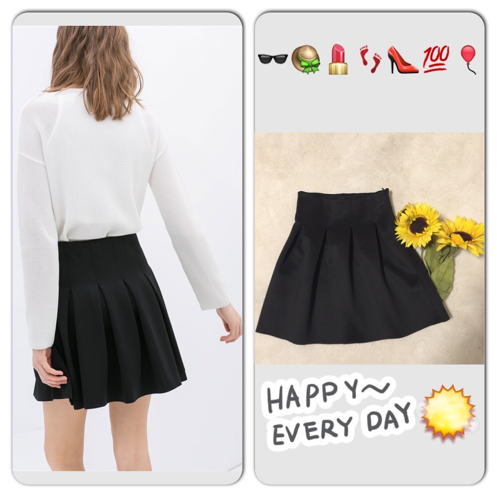 *SOLD*π£HP4/16/17π£Black high waist pleated skirt - Picture 4 of 8