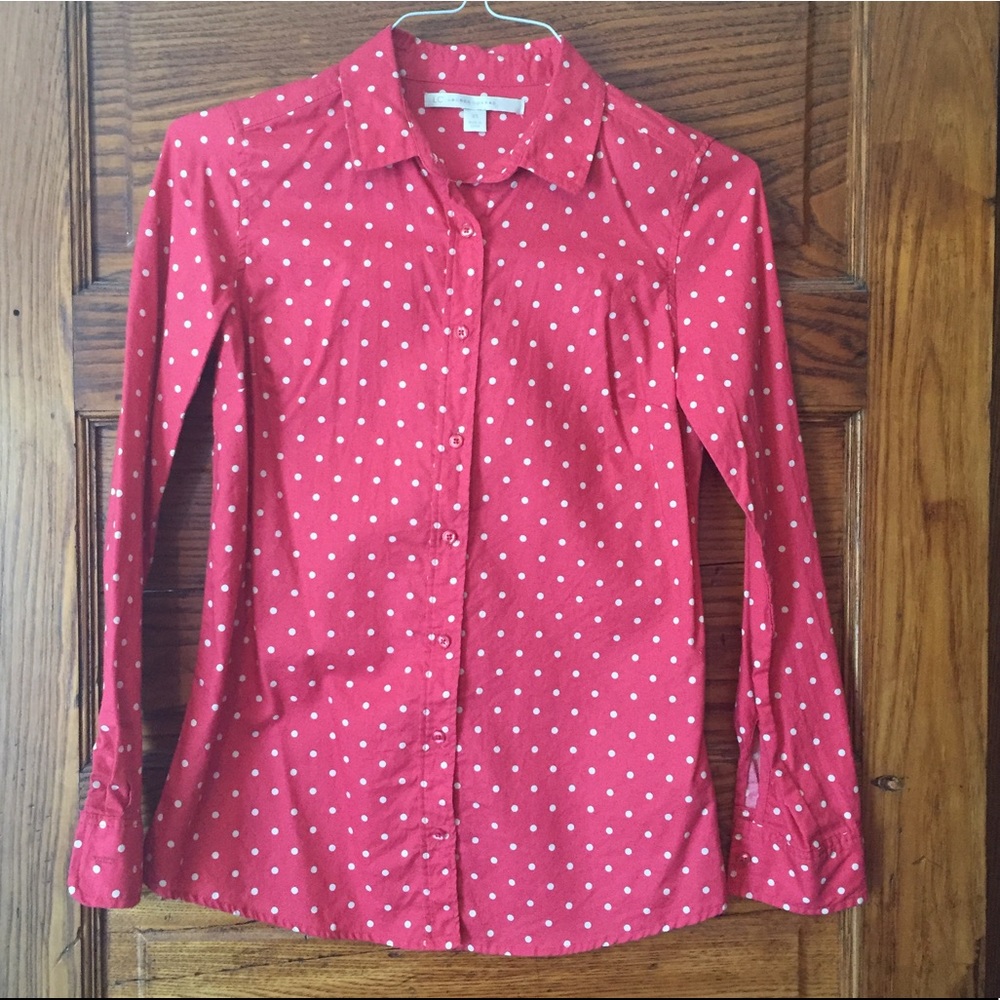Pink/Coral Polka-dot Button Up