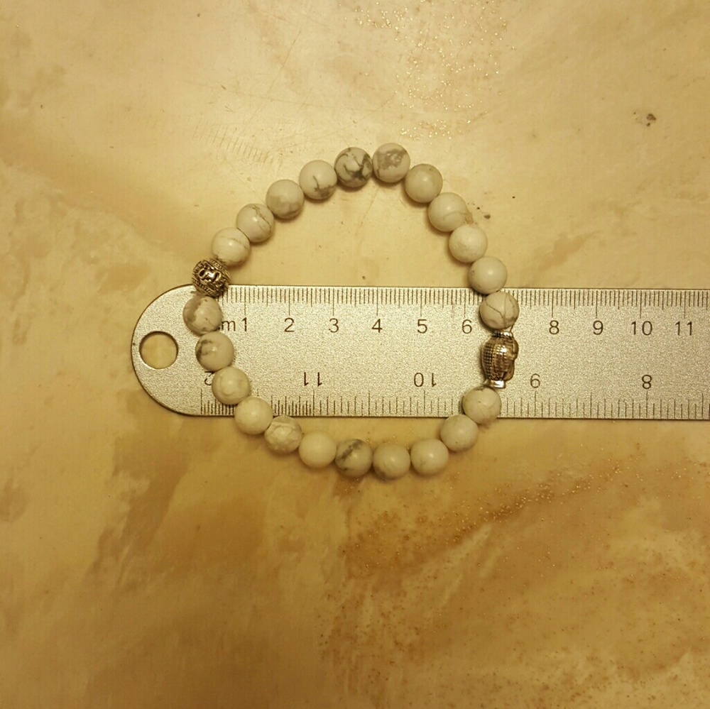 Natural white spot stone beads tibet buddha