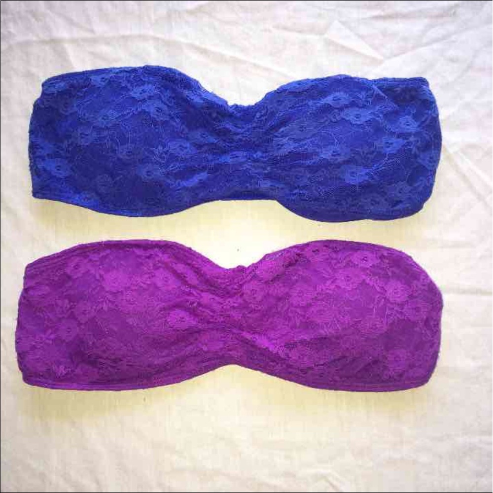 2 lace Bandeau bras by Joe boxer. NWOT.