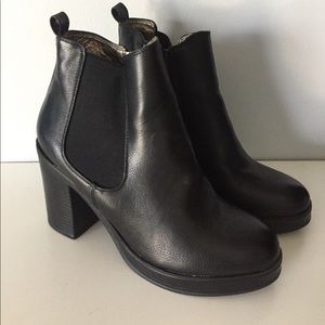 Black Heeled Booties, Size 8