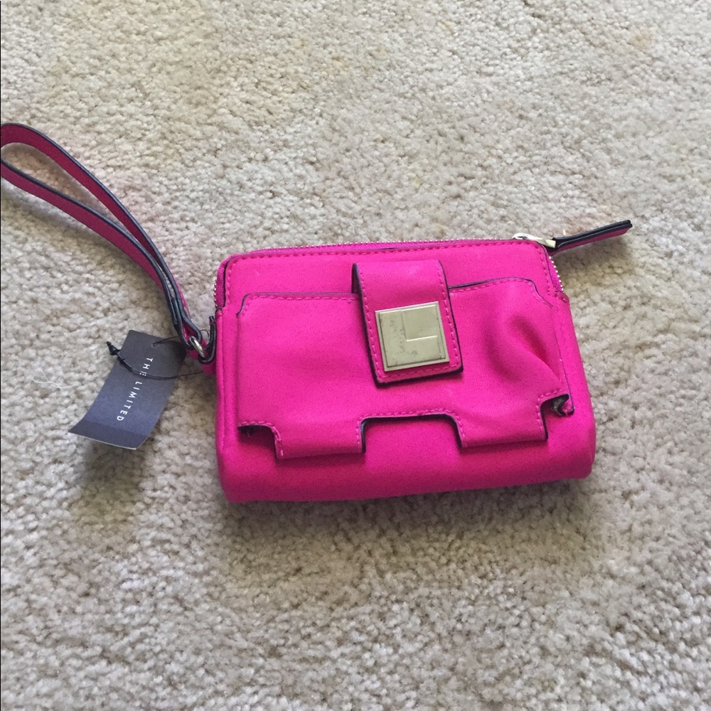 Neon pink wristlet