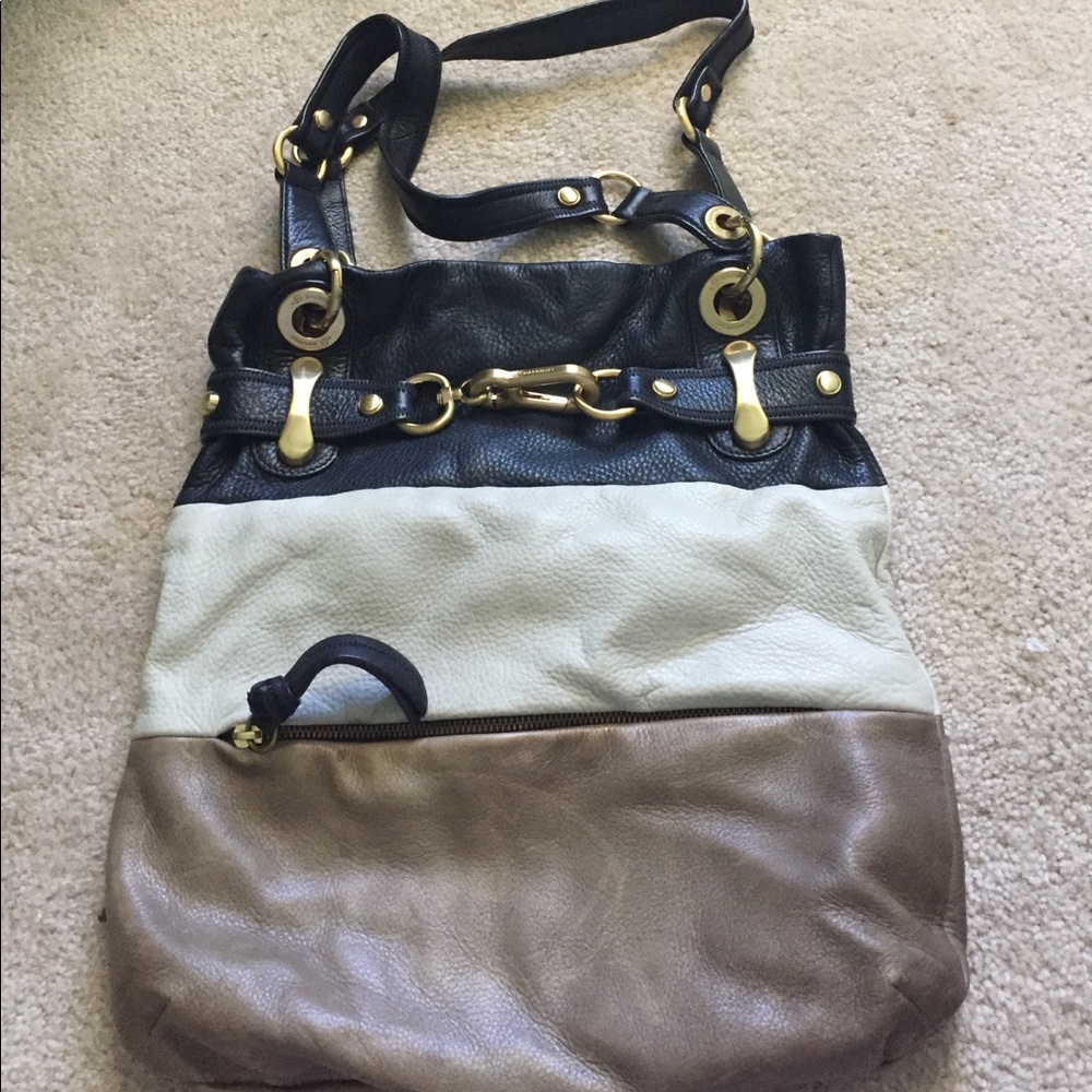 Black/beige/ and tan purse