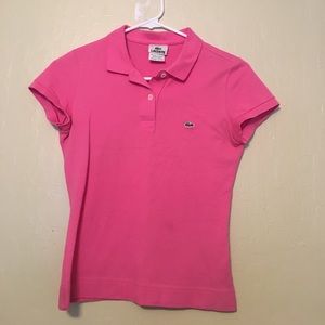Pink Lacoste polo shirt