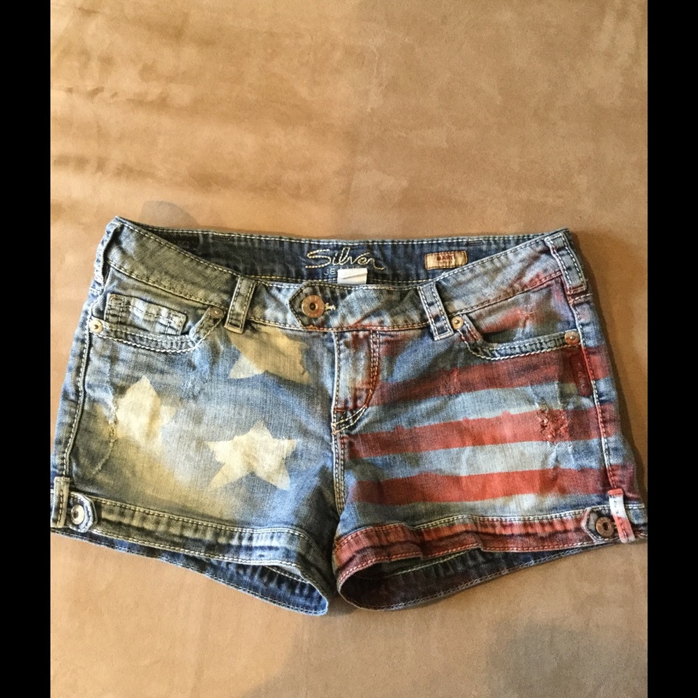 Silver Jeans American flag shorts
