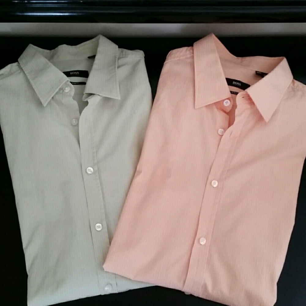 2 Boss by Hugo Boss Slim Fit long sleeve shirts