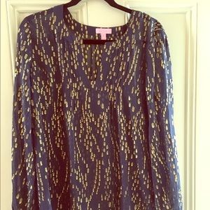 Lilly Pulitzer gold sparkly blouse
