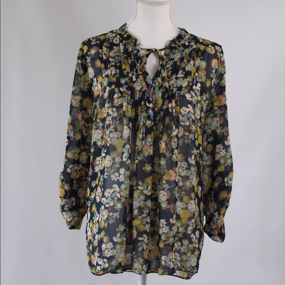 Lauren Conrad Sheer Floral Blouse