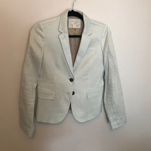 Powder blue jcrew linen blazer