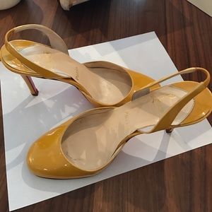 Christian Louboutin patent leather slingbacks