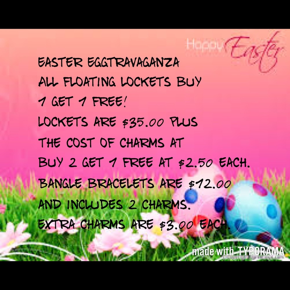 Floating lockets and bangle bracelets