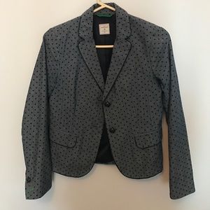 Poka dot navy blazer