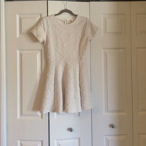 Ivory rose quilted cotton mini dress