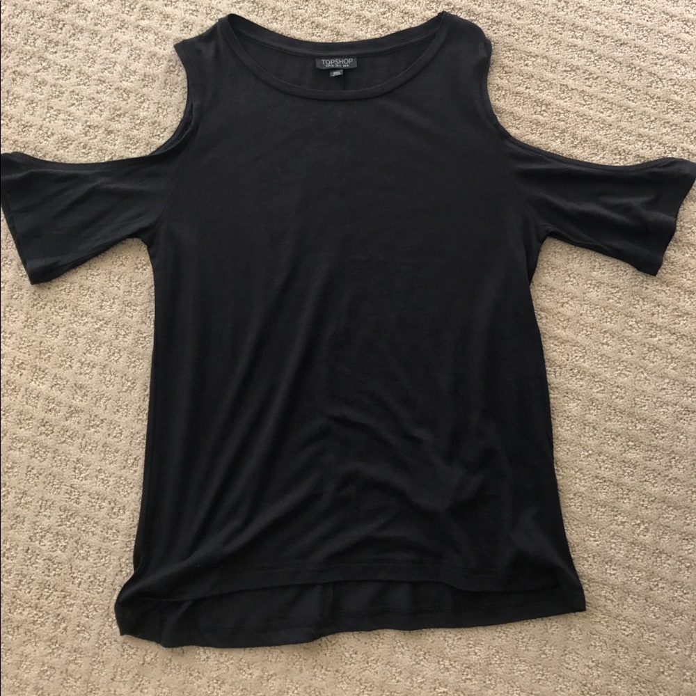 Black open shoulder top
