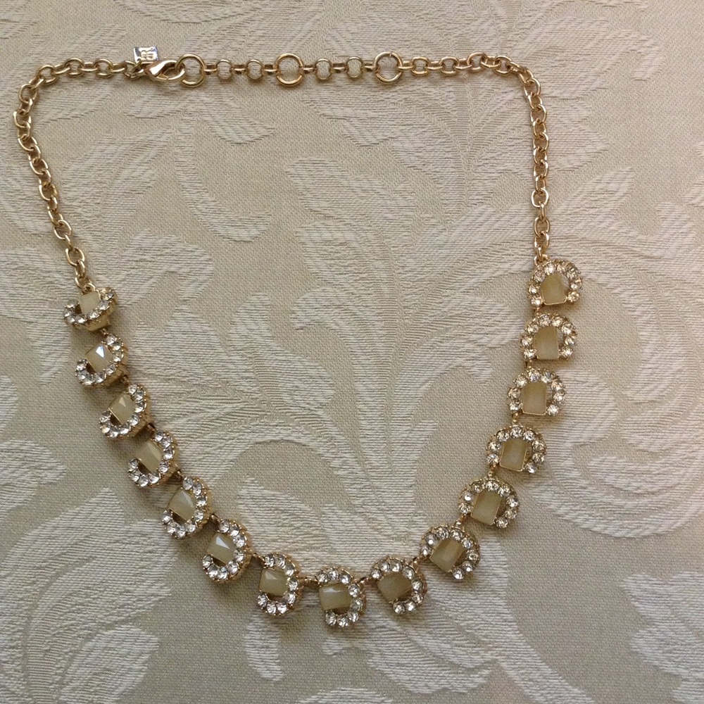 Banana Republic necklace gold crystal pale pink