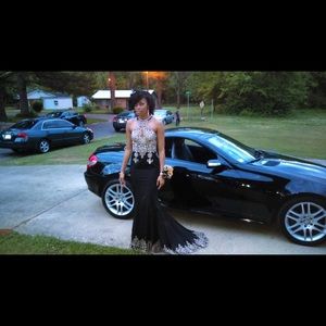 Black And Tan Prom/Pageant Dress From Prom Girl