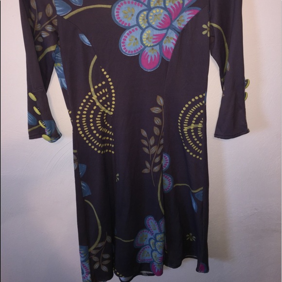 NWT LA BEFANA BOHO RETRO GYPSY  3/4 SHIFT DRESS S - Picture 4 of 4
