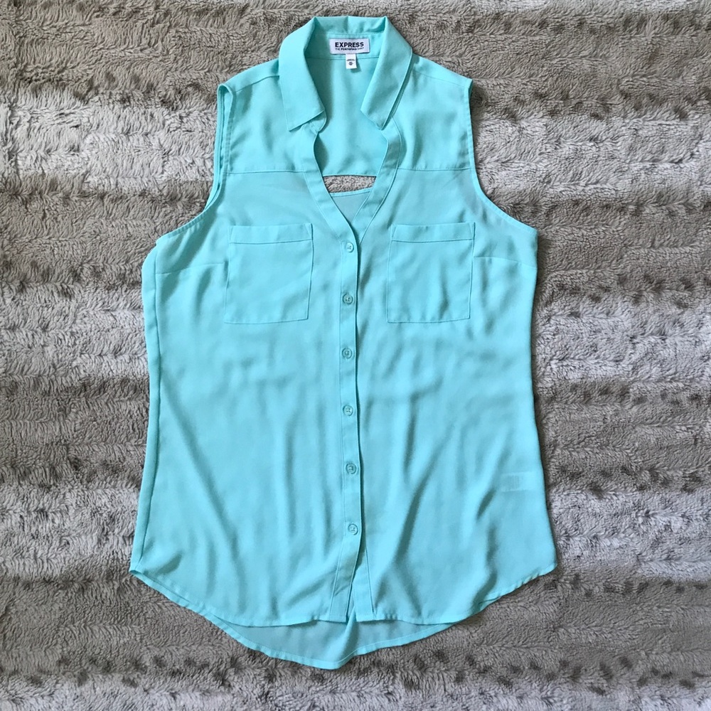 Express Sleeveless Portofino Shirt With Cut Out