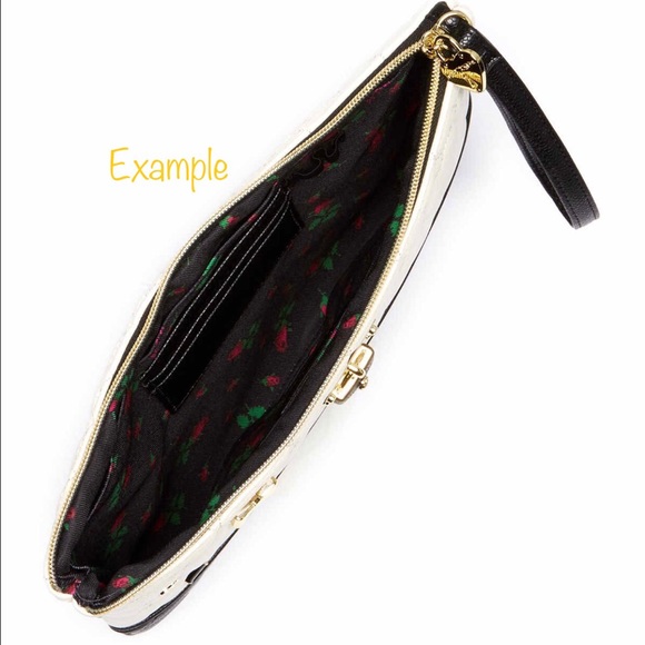 Betsy Johnson Black on Black Clutch/Purse - Picture 3 of 4