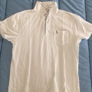 Penguin men's white collared shirt