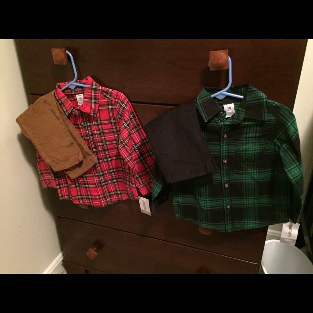 18 Month Carter's Plaid outfits