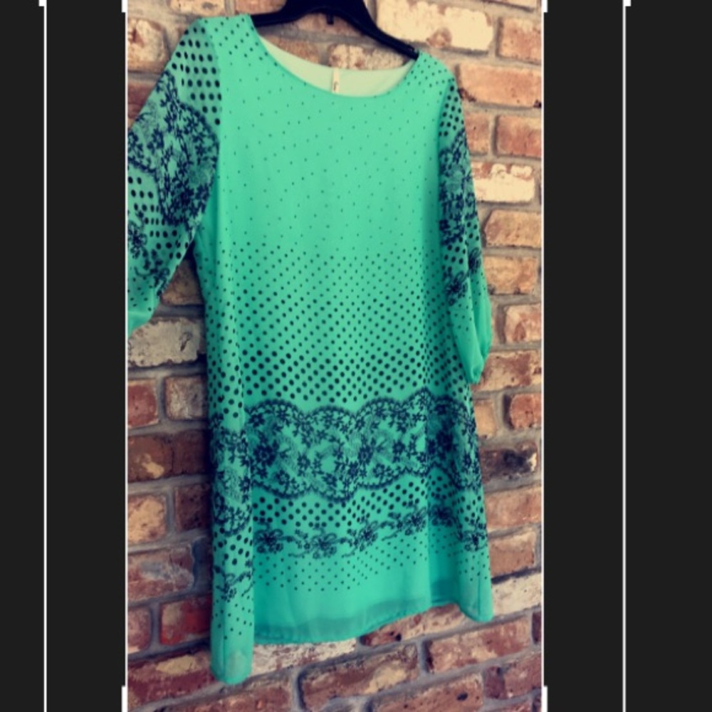 Teal and blue boutique dress super cute