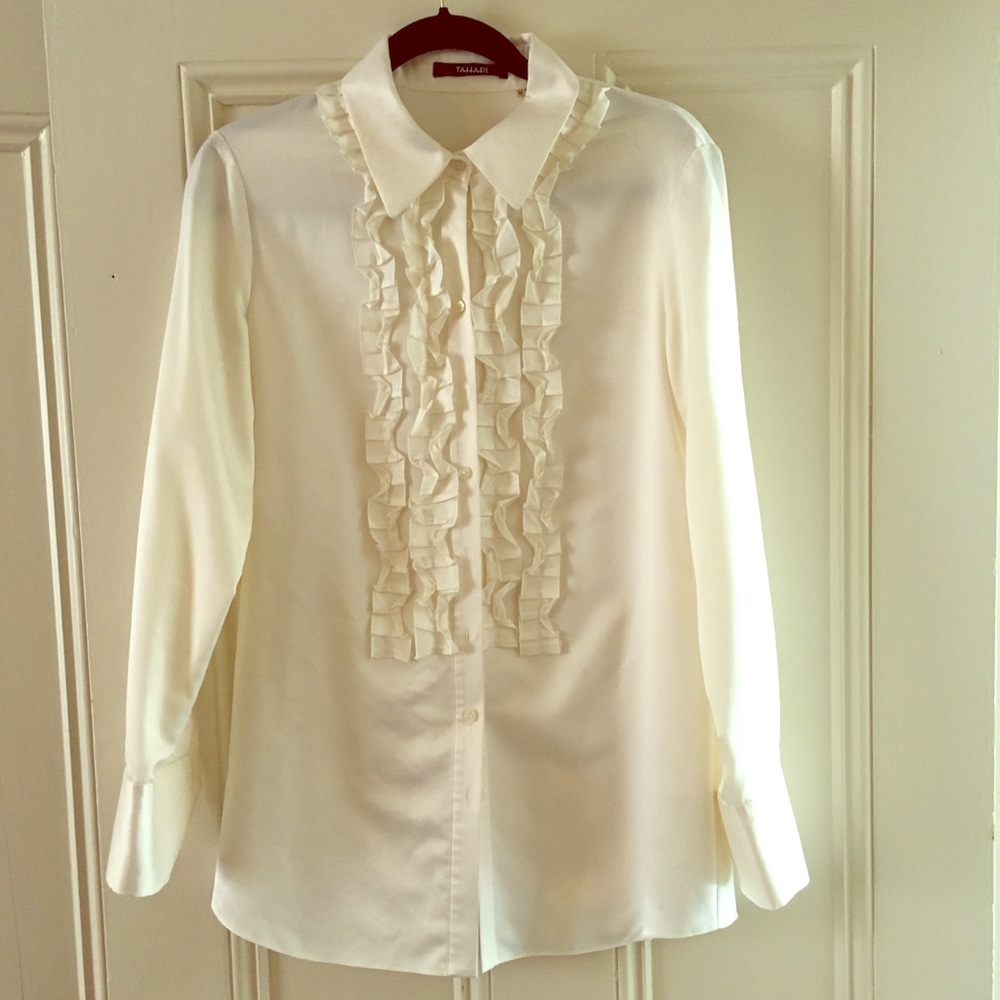 Tahari silk tuxedo tunic!