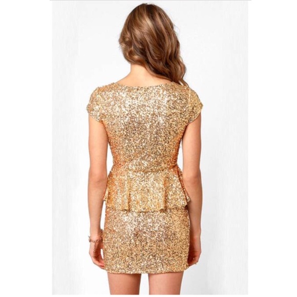 Lulus Champagne Dame Gold Sequin Dress - Picture 2 of 2