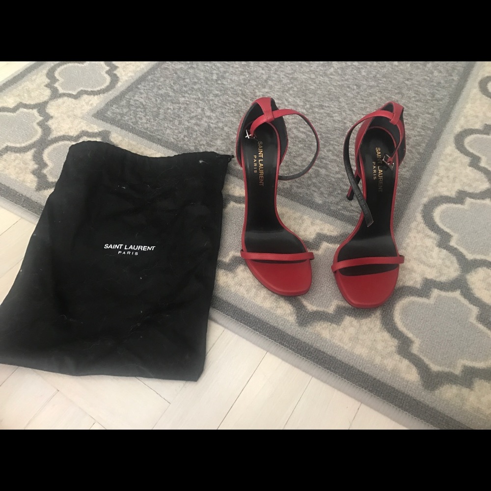 Saint laurent jane heeled ankle strap sandals