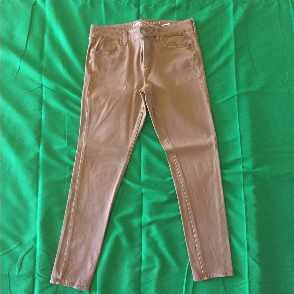 AE 360 super stretch light brown jeggings 12
