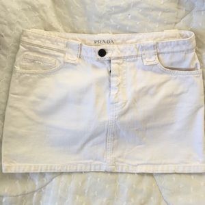 White Prada Jean mini skirt