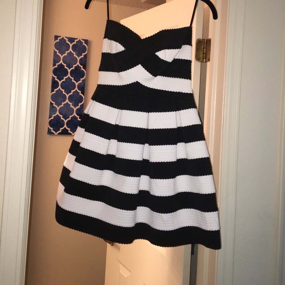 Black and white striped dress NEVER WORN