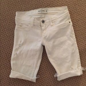 Abercrombie Kids White Cut Off Jean Shorts